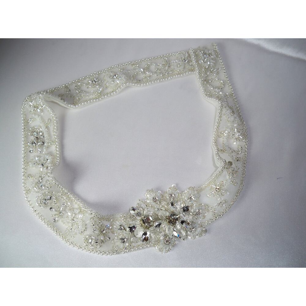 bridal wedding white bridal sash belt,